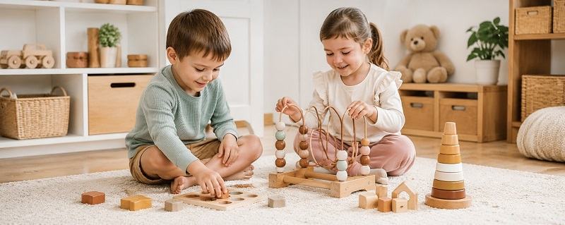 Jucariile din lemn pentru copii: beneficii, siguranta si cum le alegi in functie de varsta